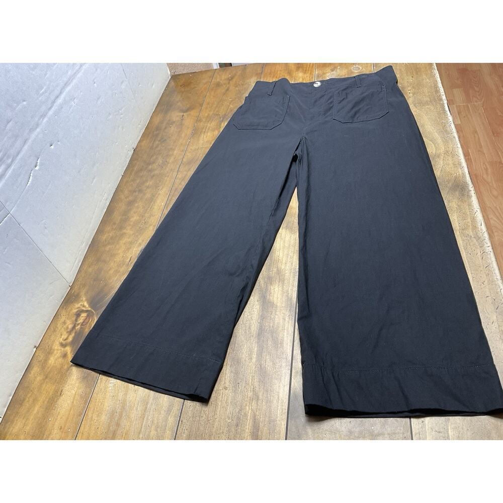 Anthropologie Maeve The Colette Crop Wide Leg Pants Black Size 32